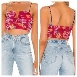 Lovers + Friends Floral Red Crop Top